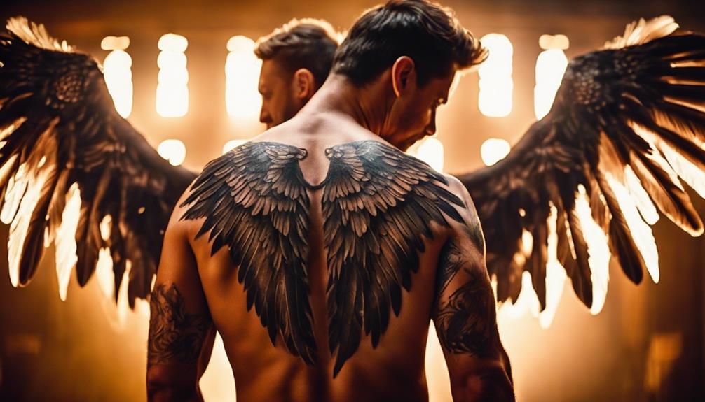 Angel Wings: Back Tattoos for Men's Self-Expression