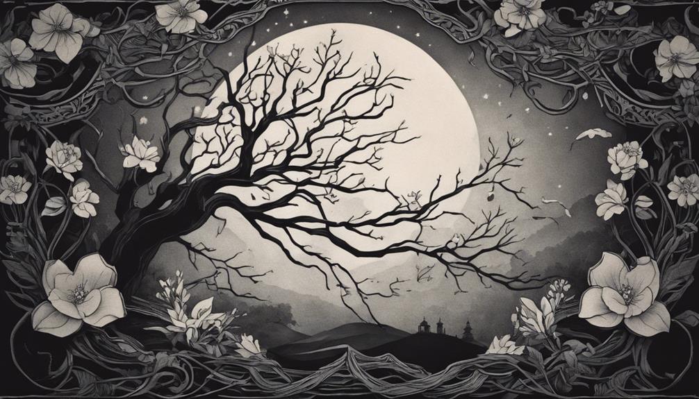monochrome outdoor scene art