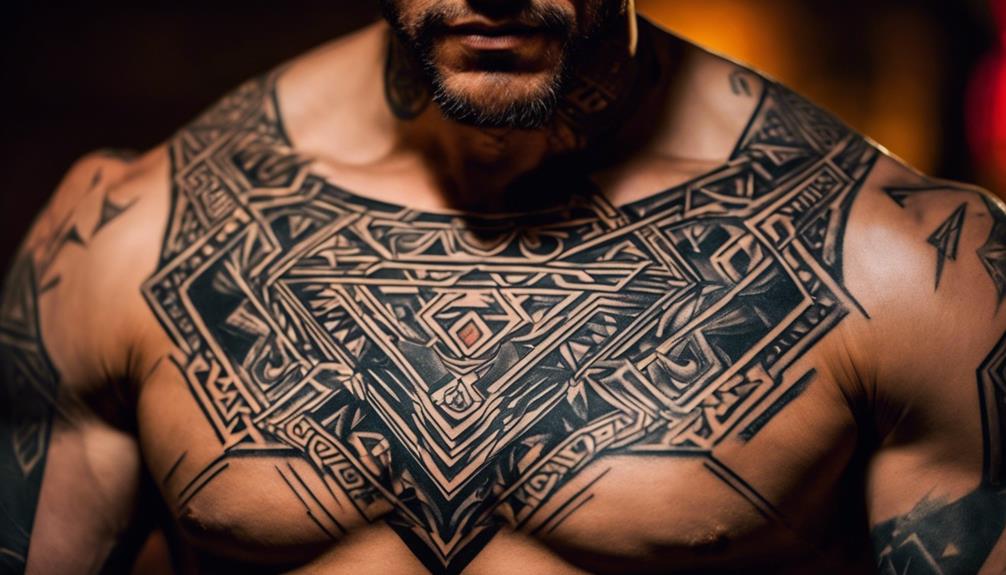 tribal chest triangle art