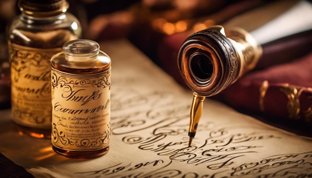 various cursive letter forms