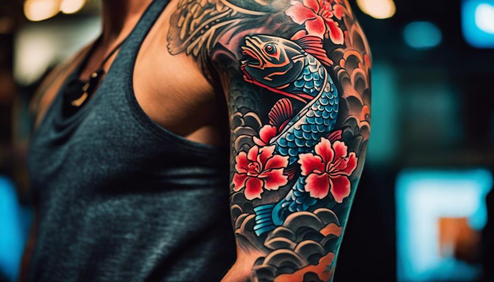 Crafting Bold Japanese Forearm Tattoos for Men - iPic.ai - Create Beautiful Ai Art or Ai Images For Free arrangement of visual elements