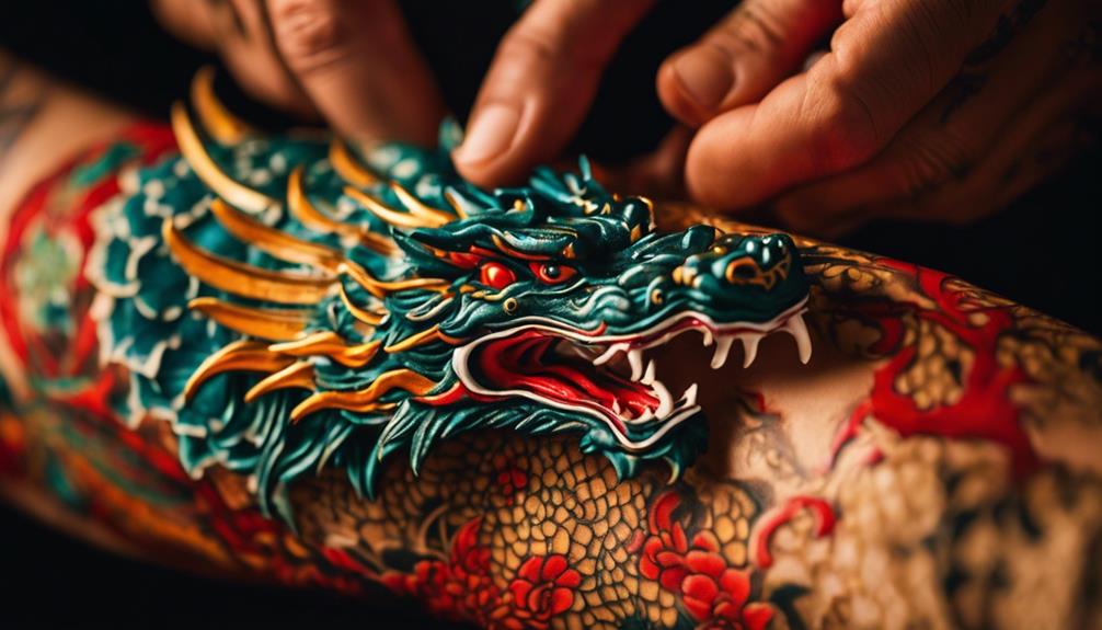Unveiling Japanese Forearm Dragon Tattoo Artistry - iPic.ai - Create Beautiful Ai Art or Ai Images For Free caring for new ink
