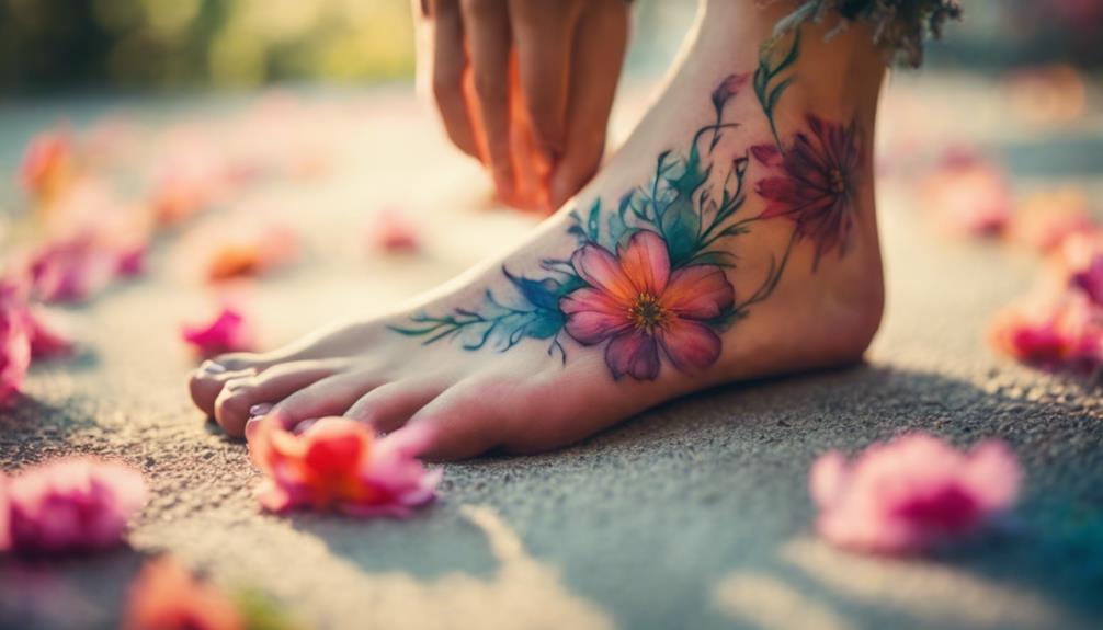Watercolor Flower Ankle Tattoos: Why So Popular? - iPic.ai - Create Beautiful Ai Art or Ai Images For Free delicate brushstroke art form