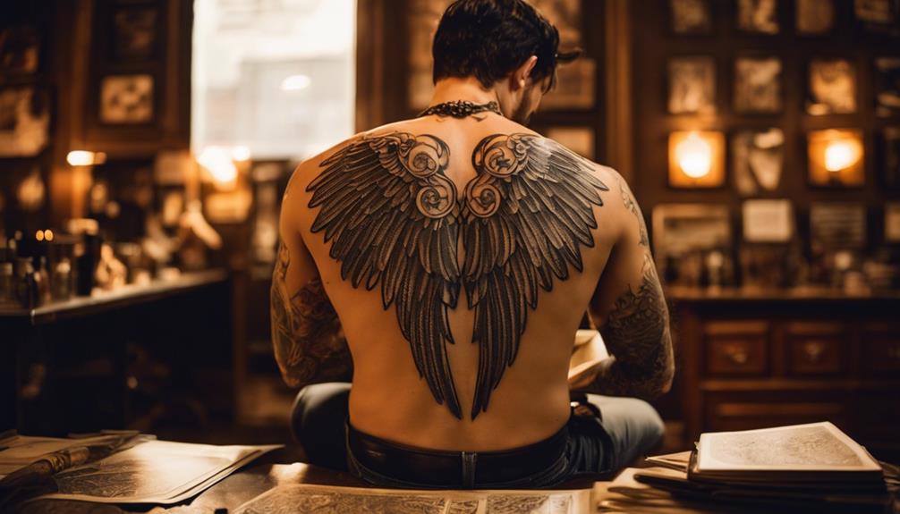 Angel Wings: Back Tattoos for Men's Self-Expression - iPic.ai - Create Beautiful Ai Art or Ai Images For Free find a good artist