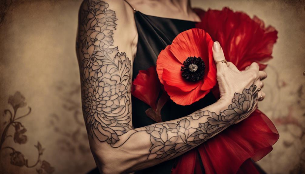 5 Best Floral Tattoo Ideas for Mature Women - iPic.ai - Create Beautiful Ai Art or Ai Images For Free floral retro style art