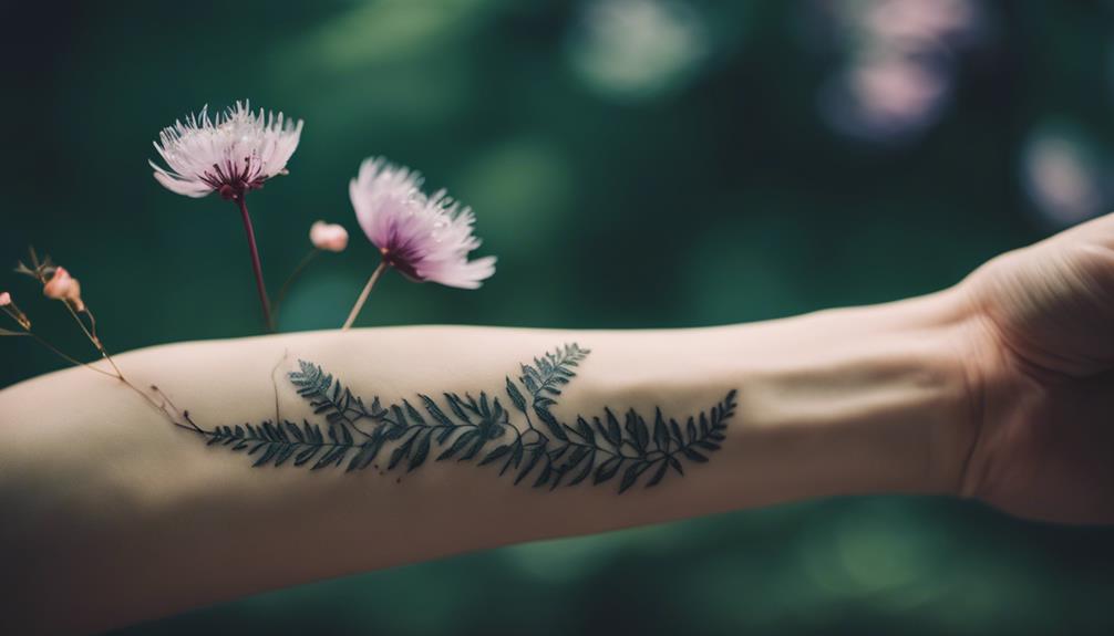 Delicate Nature: 5 Minimalist Botanical Forearm Tattoos - iPic.ai - Create Beautiful Ai Art or Ai Images For Free flowers with hidden meaning