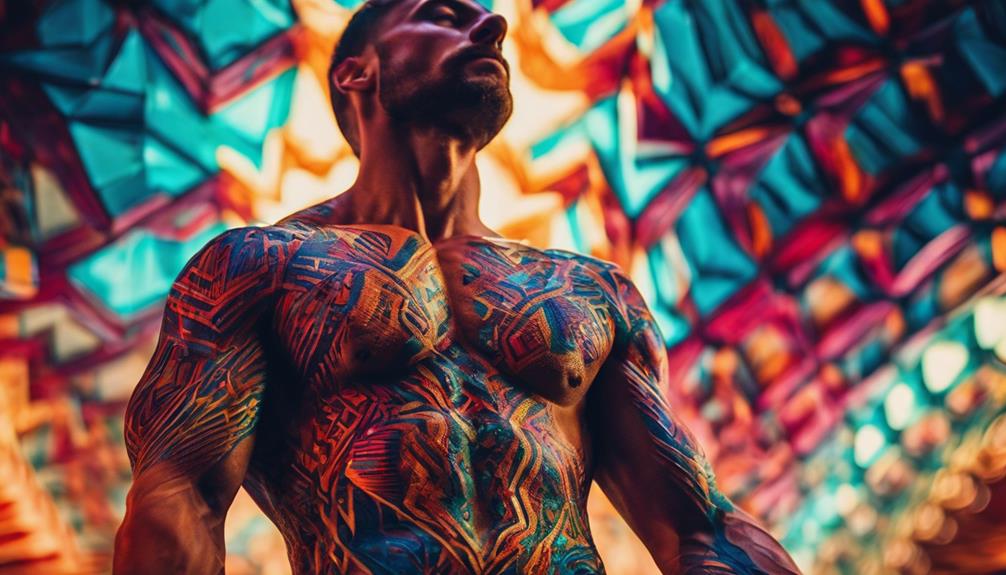 Why Abstract Patterns Make Chest Tattoos Unforgettable? - iPic.ai - Create Beautiful Ai Art or Ai Images For Free free form self expression