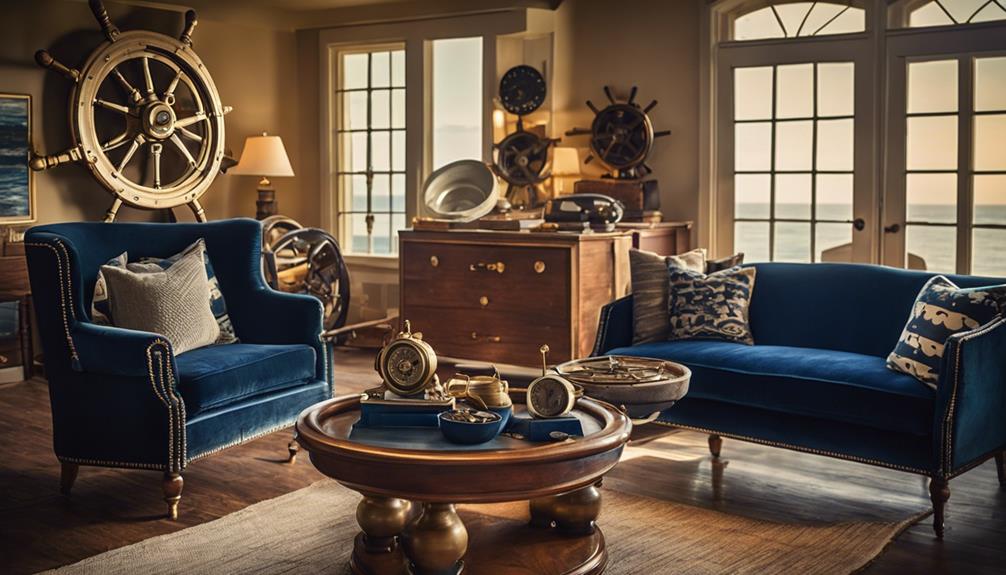 Timeless Waves of Nautical Elegance - iPic.ai - Create Beautiful Ai Art or Ai Images For Free furniture with nautical style