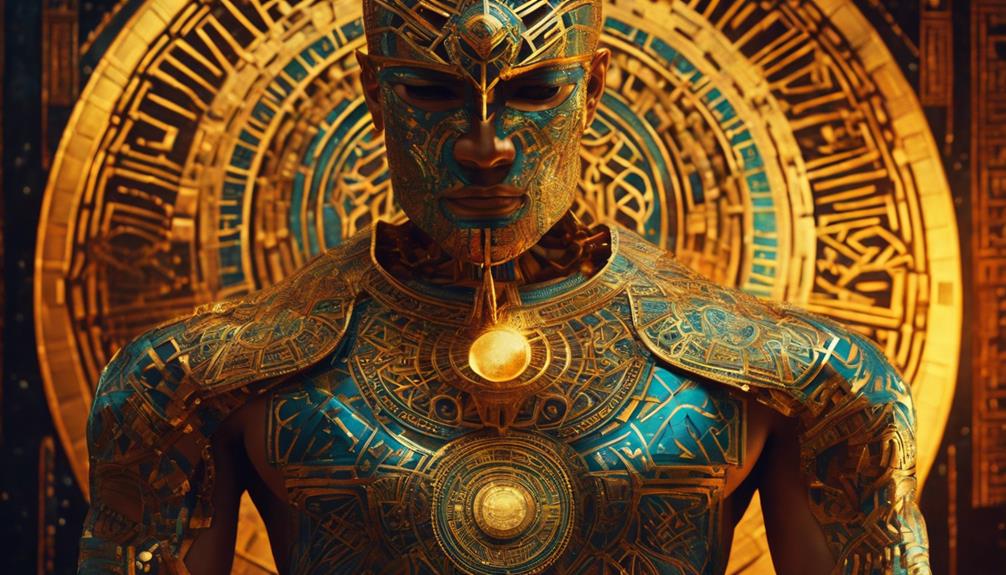 Fusion of Ancient Patterns Unleashed on the Torso - iPic.ai - Create Beautiful Ai Art or Ai Images For Free hidden meaning in shapes