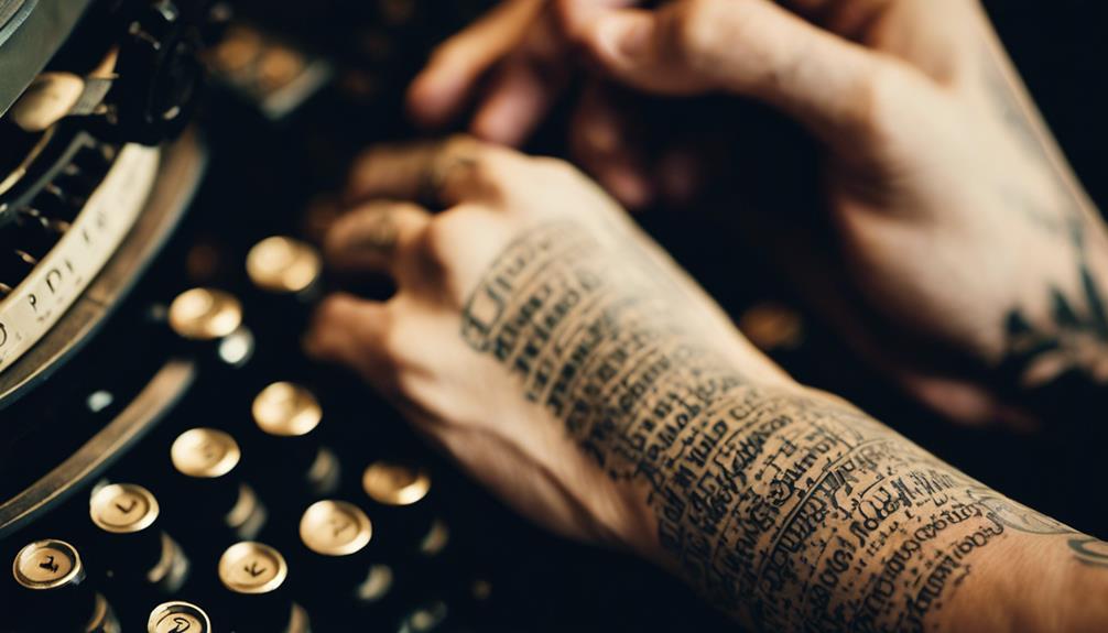 Typewriter Font Tattoos: Great Lettering Ideas - iPic.ai - Create Beautiful Ai Art or Ai Images For Free inspiring words in vintage