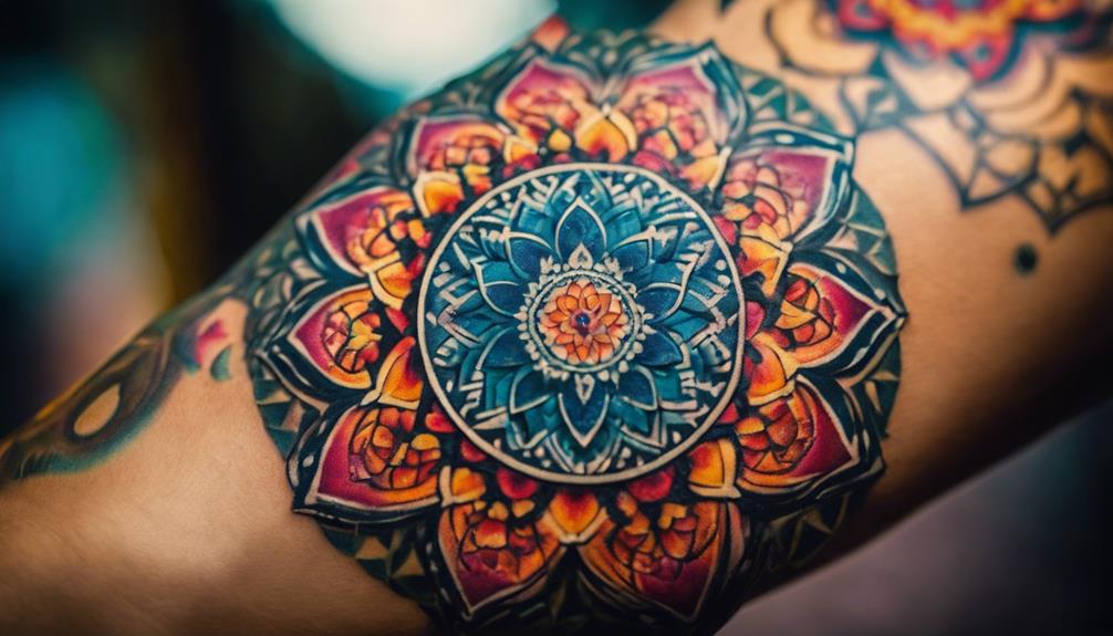 Intricate Geometric Patterns on the Inner Forearm - iPic.ai - Create Beautiful Ai Art or Ai Images For Free intricate arm circle designs
