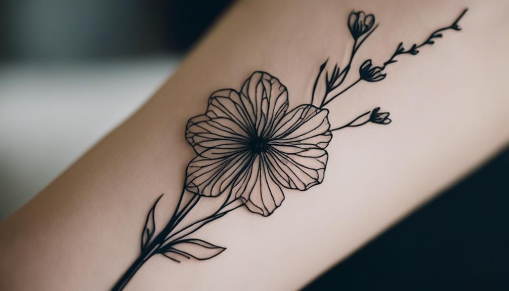 Delicate Flower Stem Tattoo Art and Designs - ai image generator