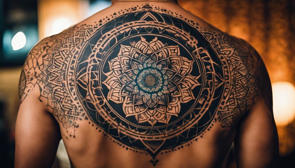 10 Best Mandala Pattern Back Tattoos for Guys - iPic.ai - Create Beautiful Ai Art or Ai Images For Free intricate design body art