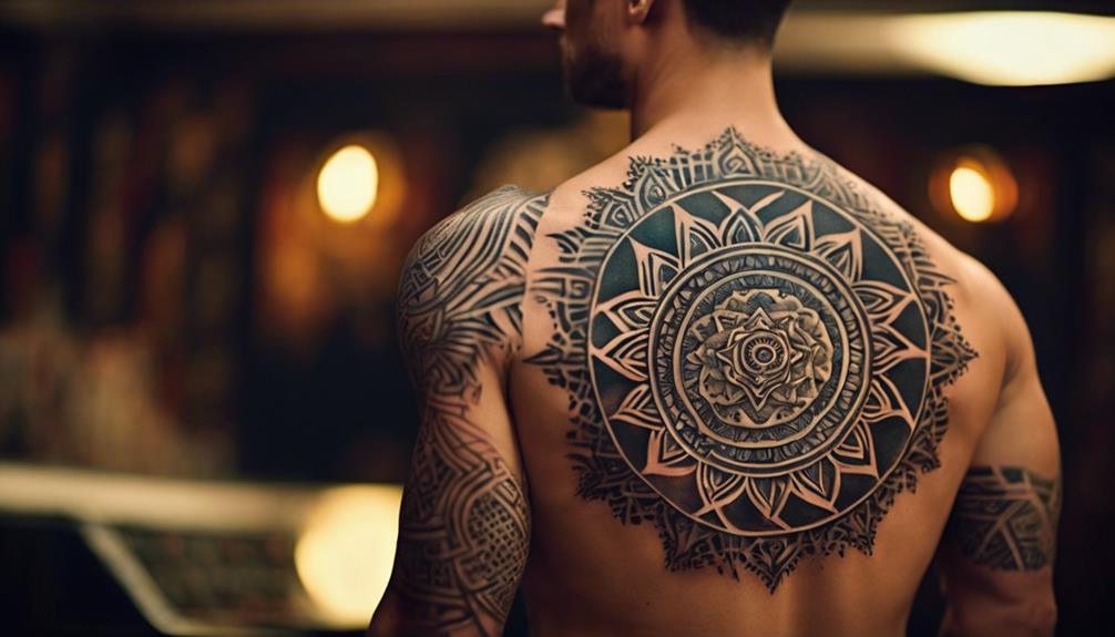 10 Best Mandala Pattern Back Tattoos for Guys - iPic.ai - Create Beautiful Ai Art or Ai Images For Free intricate geometric art forms