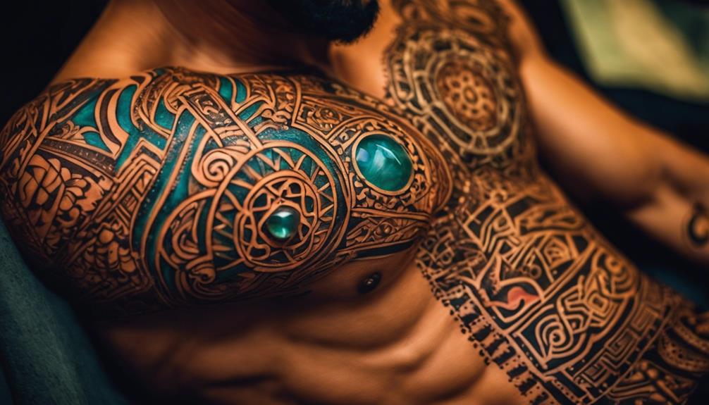 Fusion of Ancient Patterns Unleashed on the Torso - iPic.ai - Create Beautiful Ai Art or Ai Images For Free making it your own way