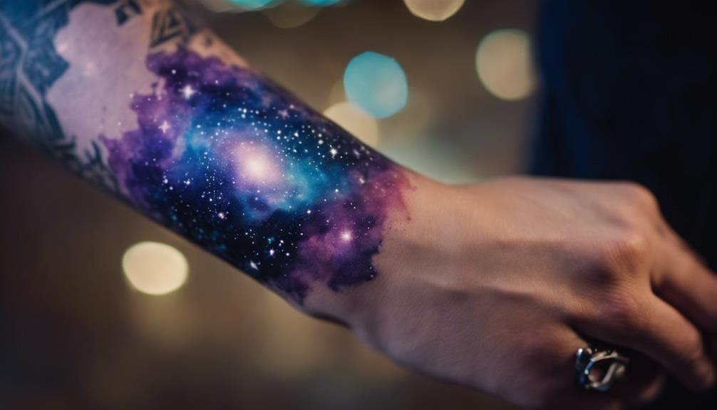 Cosmos on the Inner Forearm: A Design Guide - iPic.ai - Create Beautiful Ai Art or Ai Images For Free optimizing forearm tattoo layout
