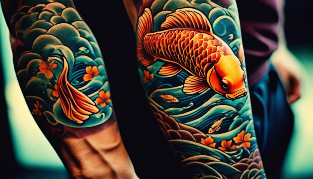 Mastering Japanese Sleeve Forearm Tattoos for Men - iPic.ai - Create Beautiful Ai Art or Ai Images For Free optimizing space and layout