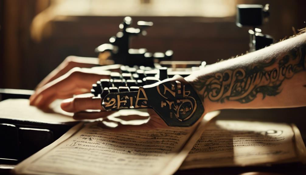 Guide to Typewriter Font Tattoo Lettering Ideas - iPic.ai - Create Beautiful Ai Art or Ai Images For Free retro writing art designs