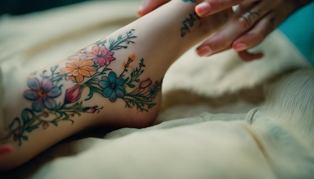 Ankle Tattoo Designs Using Delicate Flower Art - iPic.ai - Create Beautiful Ai Art or Ai Images For Free selecting a qualified professional