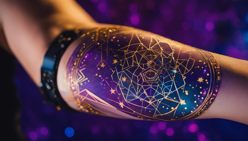 Celestial Geometric Tattoos for Inner Forearm - iPic.ai - Create Beautiful Ai Art or Ai Images For Free selecting colors for design