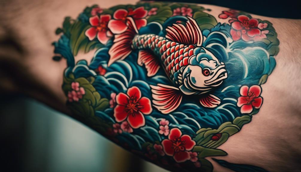 Crafting Bold Japanese Forearm Tattoos for Men - iPic.ai - Create Beautiful Ai Art or Ai Images For Free selecting hue combinations carefully