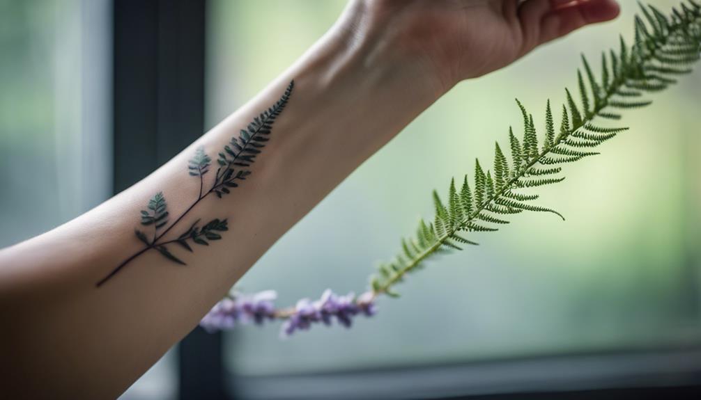 Delicate Nature: 5 Minimalist Botanical Forearm Tattoos - iPic.ai - Create Beautiful Ai Art or Ai Images For Free selecting ideal plant dyes