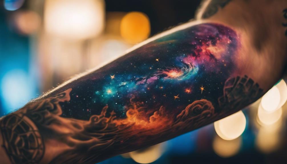 Stellar Beauty: Inner Forearm Tattoos for Men - iPic.ai - Create Beautiful Ai Art or Ai Images For Free selecting the right ink