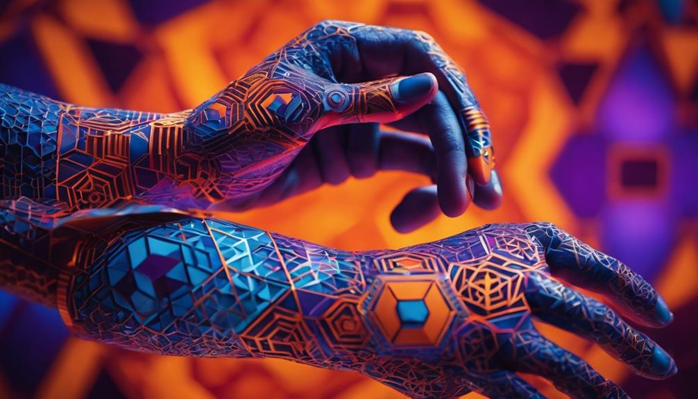 Intricate Geometric Patterns on the Inner Forearm - iPic.ai - Create Beautiful Ai Art or Ai Images For Free shapes in art form