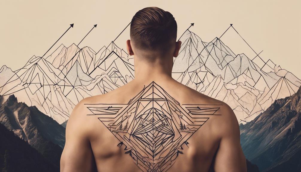 Clean Lines: Chest Tattoo Design Inspiration for Men - iPic.ai - Create Beautiful Ai Art or Ai Images For Free simple visual design elements