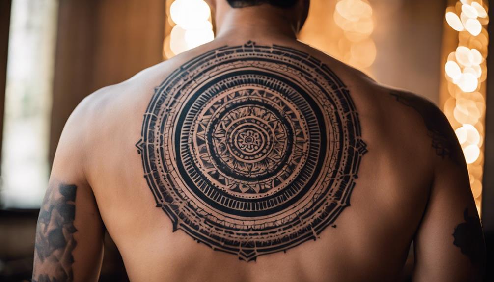 10 Best Mandala Pattern Back Tattoos for Guys - iPic.ai - Create Beautiful Ai Art or Ai Images For Free simple yet intricate designs