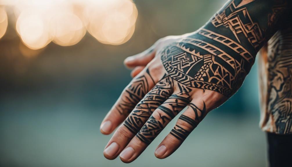 Hand Tattoos for Men With Minimalist Style - iPic.ai - Create Beautiful Ai Art or Ai Images For Free small indigenous art patterns