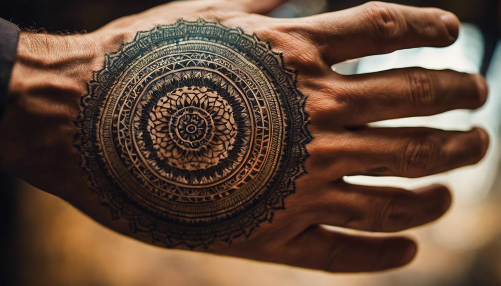 Hand Tattoos for Men With Minimalist Style - iPic.ai - Create Beautiful Ai Art or Ai Images For Free small intricate geometric design