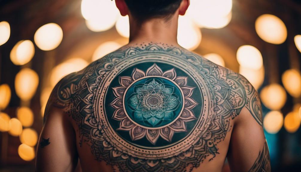 10 Best Mandala Pattern Back Tattoos for Guys - iPic.ai - Create Beautiful Ai Art or Ai Images For Free symbolism of sacred circles