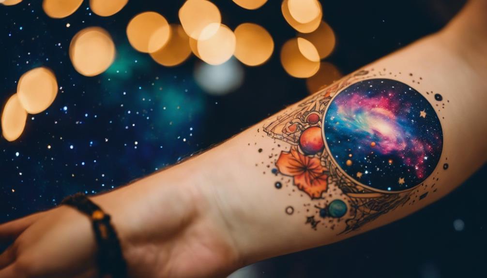 Cosmos on the Inner Forearm: A Design Guide - iPic.ai - Create Beautiful Ai Art or Ai Images For Free tattoos of celestial bodies