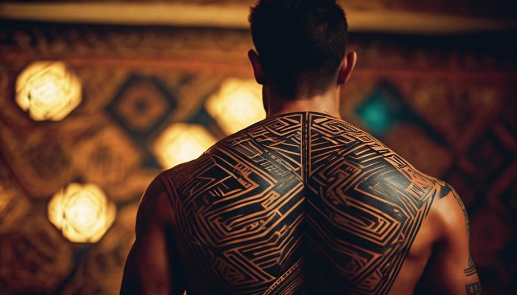 5 Best Tribal Back Tattoos for Men - iPic.ai - Create Beautiful Ai Art or Ai Images For Free tribal geometry art style
