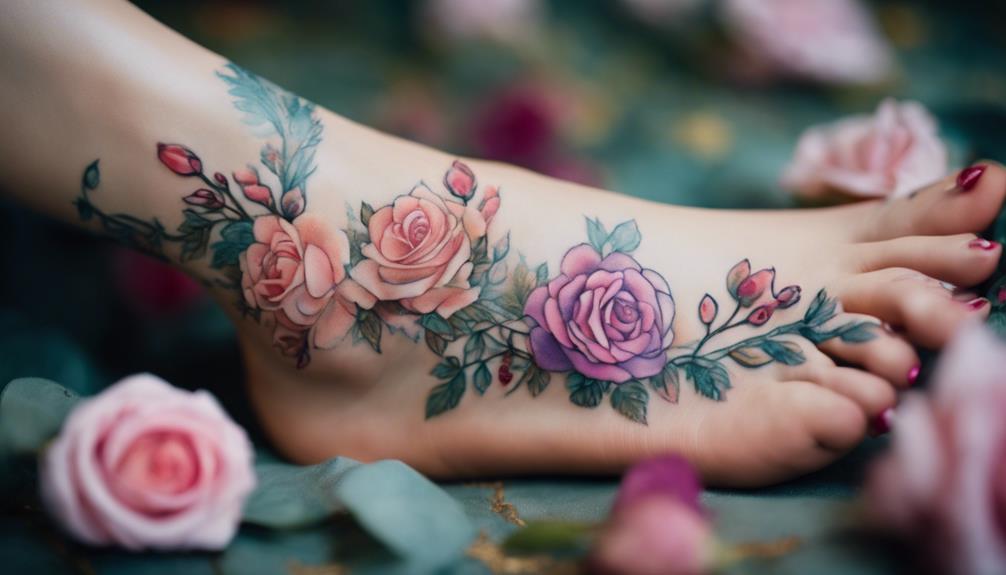 Ankle Tattoo Designs Using Delicate Flower Art - iPic.ai - Create Beautiful Ai Art or Ai Images For Free types of floral art