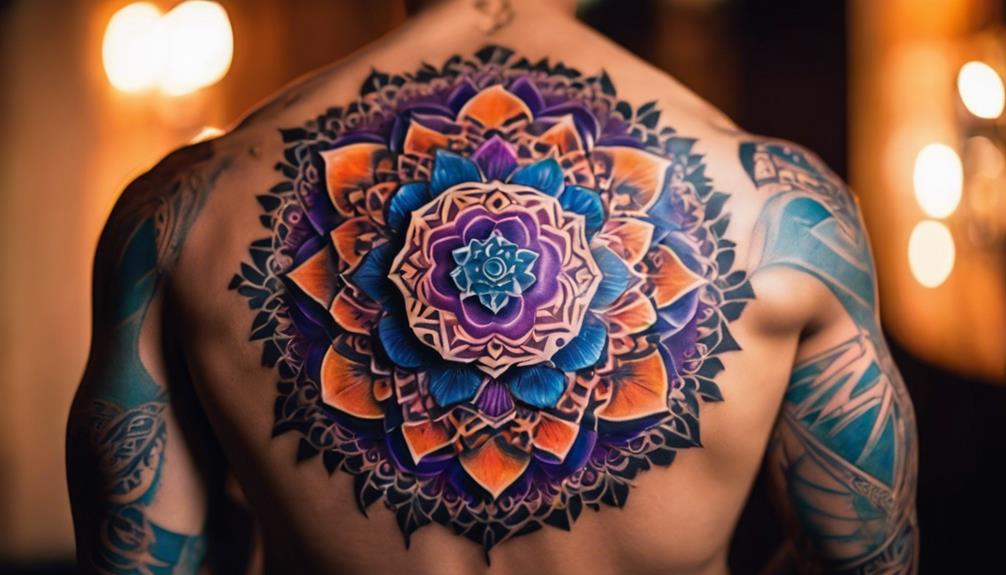 10 Best Mandala Pattern Back Tattoos for Guys - iPic.ai - Create Beautiful Ai Art or Ai Images For Free vibrant geometric art designs