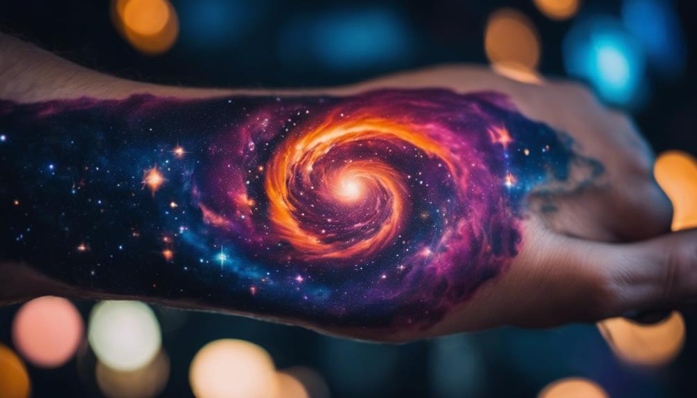 Cosmos on the Inner Forearm: A Design Guide - iPic.ai - Create Beautiful Ai Art or Ai Images For Free vibrant hues for space