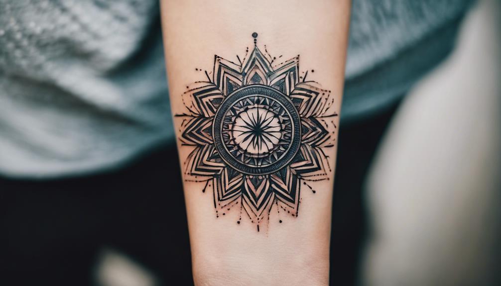 Geometric Inner Forearm Designs With Heavenly Charm - iPic.ai - Create Beautiful Ai Art or Ai Images For Free vibrant patterns of light