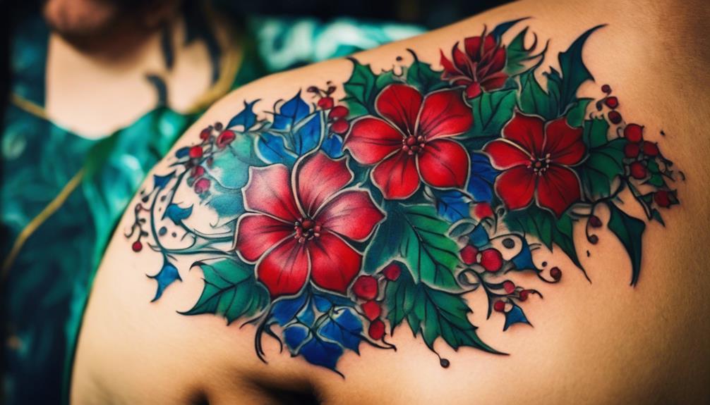 CREATE BOLD COLORFUL SHOULDER TATTOOS WITH VINE DESIGNS vines on shoulder art
